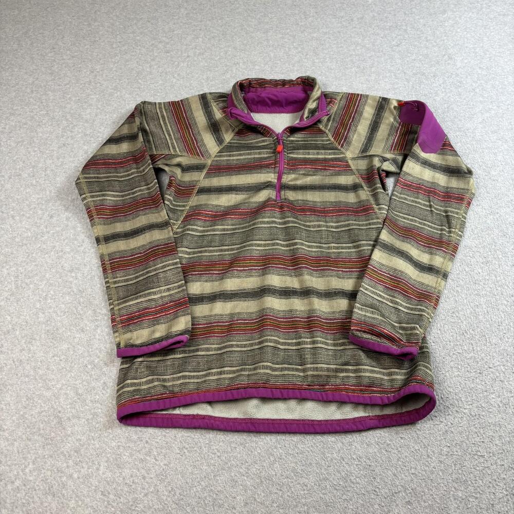 Burton [ak] Turbine Half Zip Women Small Purple Stripe Hiking Outdoors Baselayer